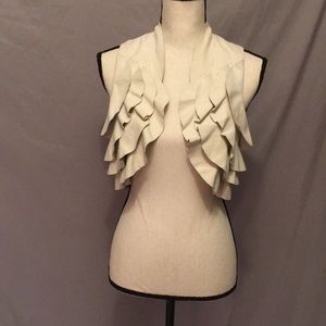 Cute ruffle open front crop top
